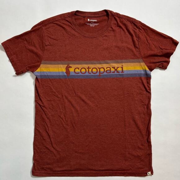 Mens Small Cotopaxi Short Sleeve Horizon Rust T-Shirt Llama Retro Organic Cotton - Picture 1 of 5